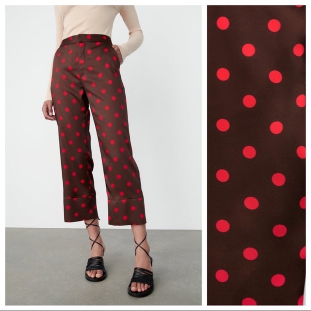 Zara Polka Dot Cropped Trouser